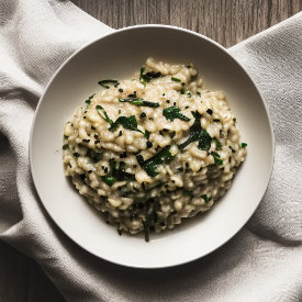 Risotto mit Hanfsamen und Avocado