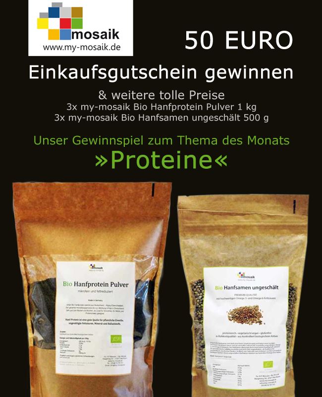 Gewinnspiel: Protein Produkte und 50 Euro Einkaufsgutschein gewinnen