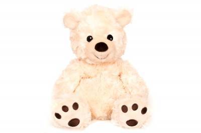Habibi Plush Bär creme mit Hirsekörnerfüllung, Wärmestofftier zum Erwärmen in der Mikrowelle/Backofen