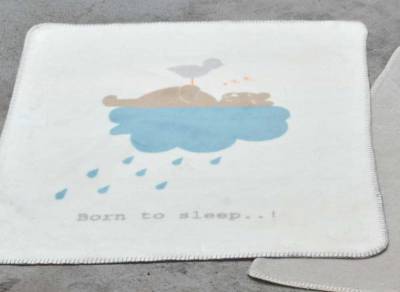 Fussenegger Baby-und Schlafdecke NIKI "born to sleep" rohweiß 75x100cm
