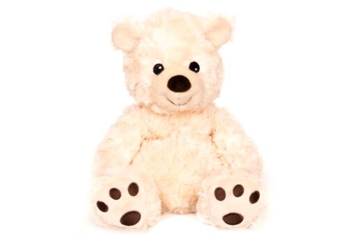 Habibi Plush Bär creme mit Hirsekörnerfüllung, Wärmestofftier zum Erwärmen in der Mikrowelle/Backofen