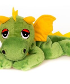 Habibi Plush Glücksdrache grün mit Hirsekörnerfüllung, Wärmestofftier zum Erwärmen in der Mikrowelle/Backofen