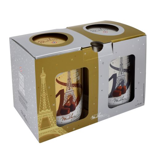 Mathez Schokoladentrüffel Duo - mit goldfarbiger Metalldose 500g und silberfarbiger Metalldose 500g