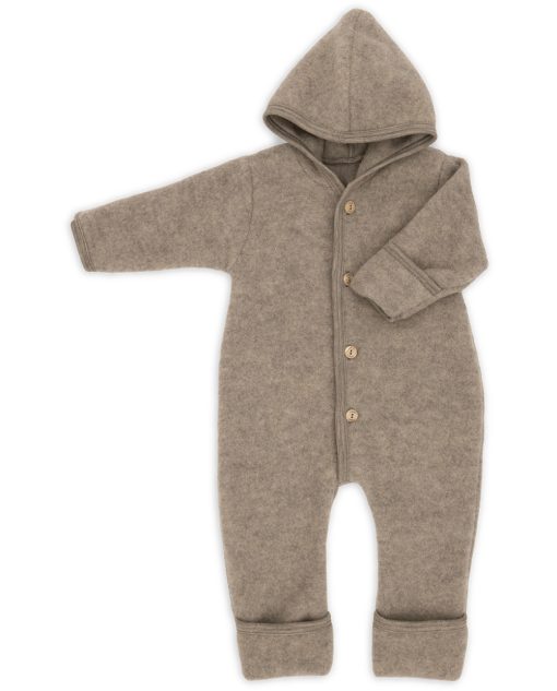 Engel Natur  Baby Kleinkind Overall aus 100% Wolle mit Kapuze und Knöpfen, mit Umschlägen – Bild 8