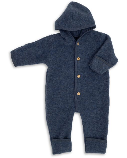 Engel Natur  Baby Kleinkind Overall aus 100% Wolle mit Kapuze und Knöpfen, mit Umschlägen – Bild 7