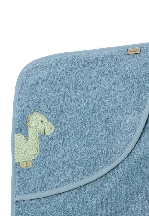 Sterntaler Kapuzenbadetuch Rexi blau 80x80cm – Bild 3