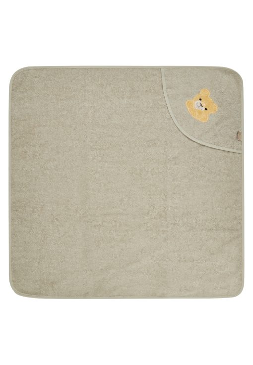 Sterntaler Kapuzenbadetuch Löwe grau 80x80cm – Bild 5