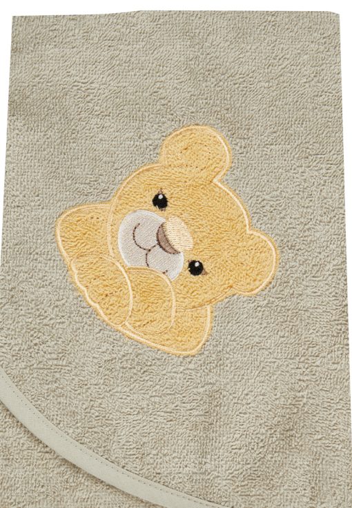 Sterntaler Kapuzenbadetuch Löwe grau 80x80cm – Bild 3