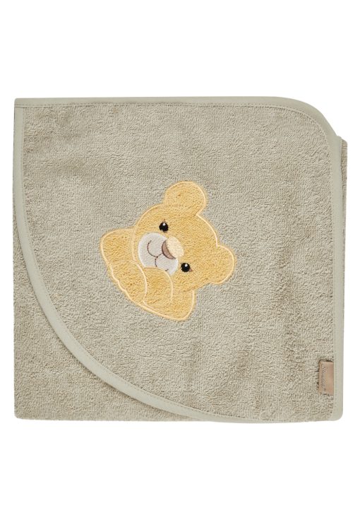 Sterntaler Kapuzenbadetuch Löwe grau 80x80cm