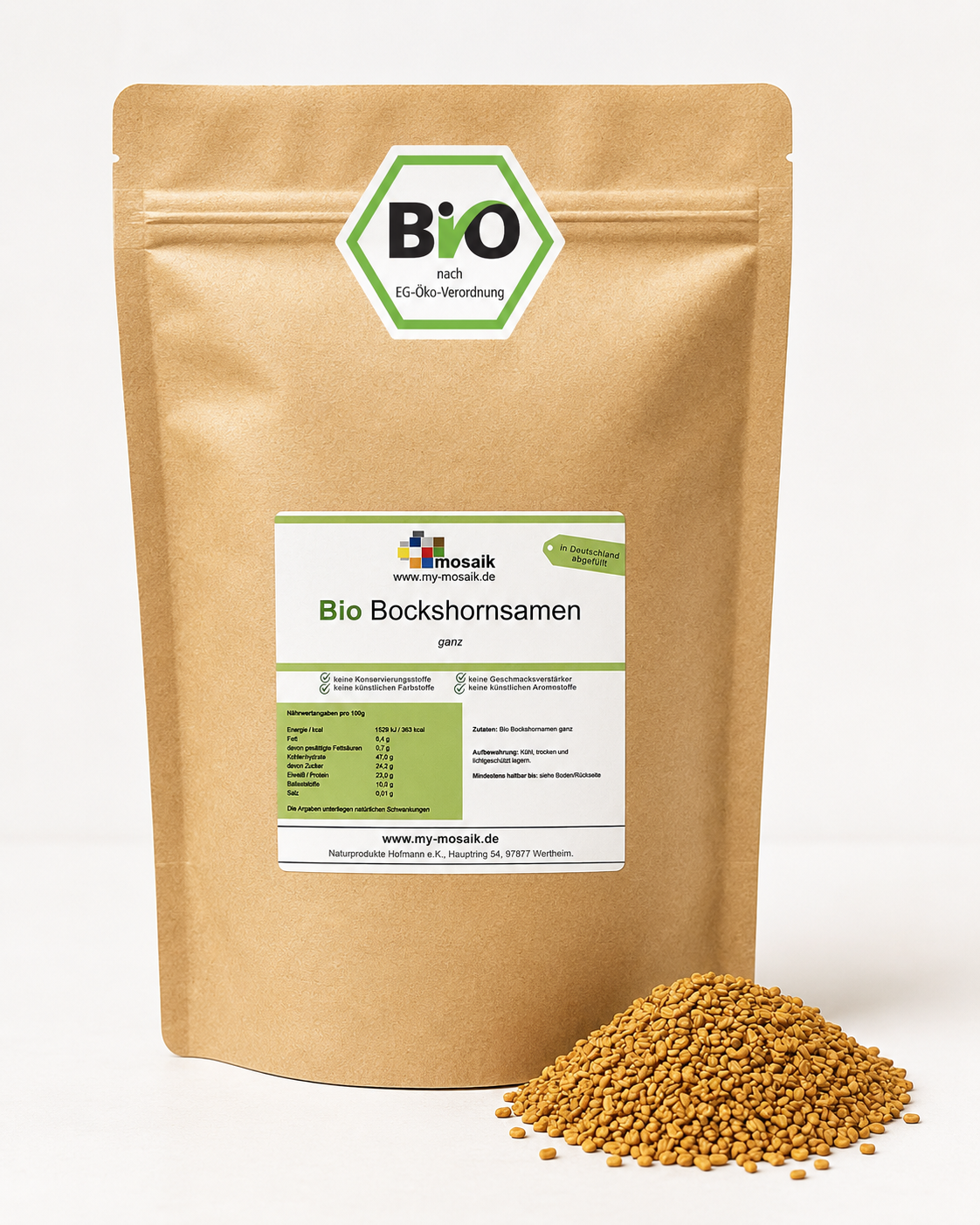 Bio Bockshornklee Samen ganz - Bockshorn-Tee 1000g
