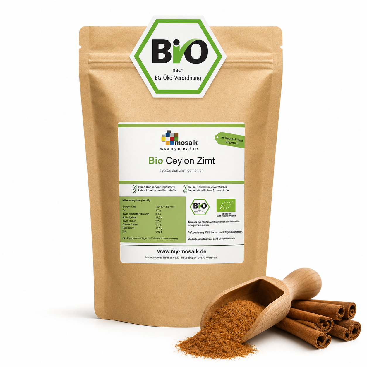 Bio Ceylon Zimt gemahlen - Typ Ceylon von my-mosaik 250g