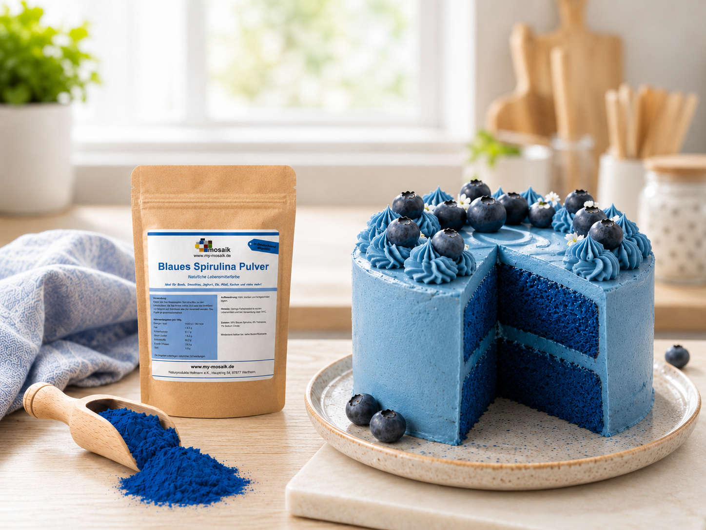 Blaues Spirulina Pulver 10g - Natürlicher Farbstoff - Mikroalge - Blue Spirulina - Phycocyanin - natürliche Lebensmittelfarbe - vegan – Bild 4