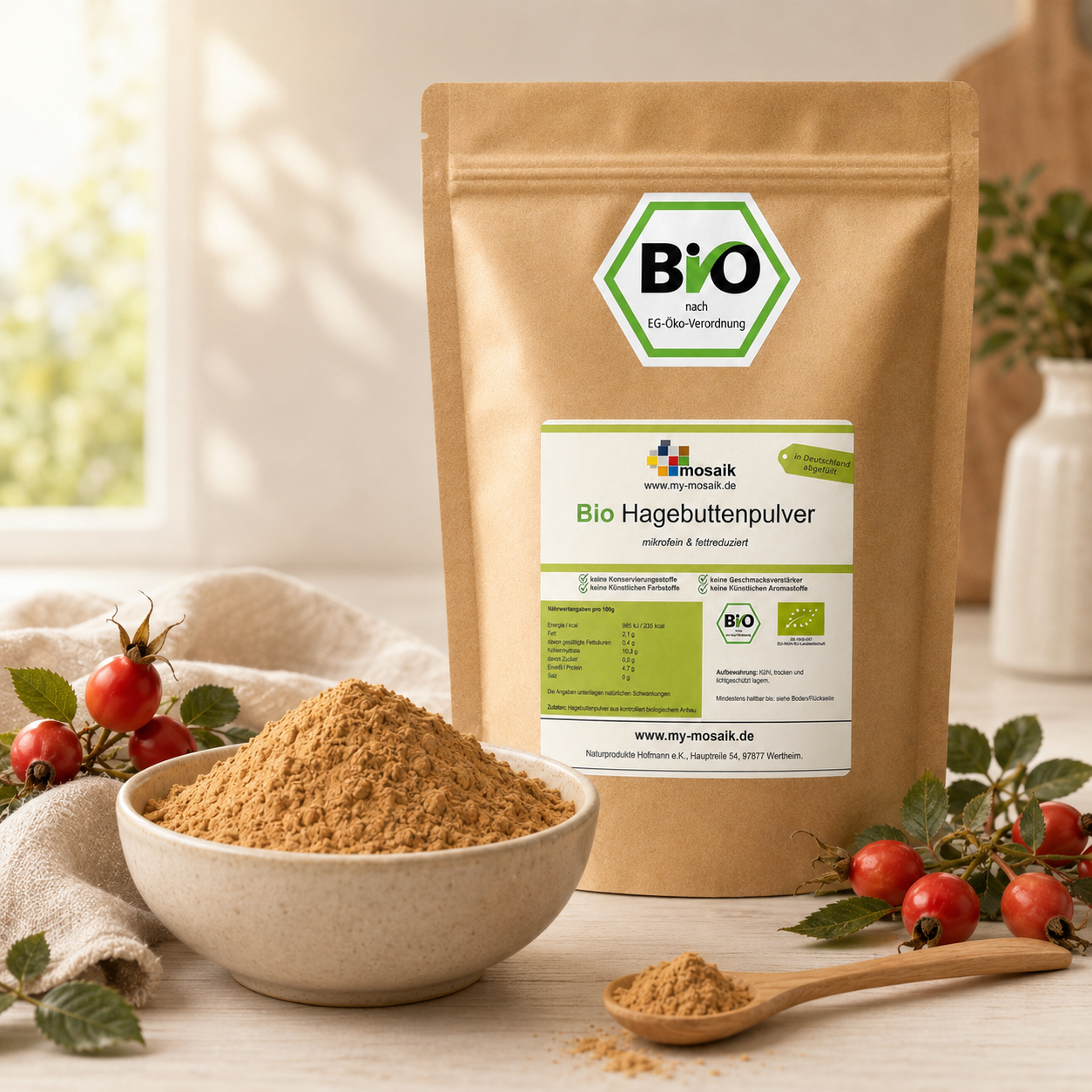 my-mosaik Bio Hagebuttenpulver 1000g – Bild 2