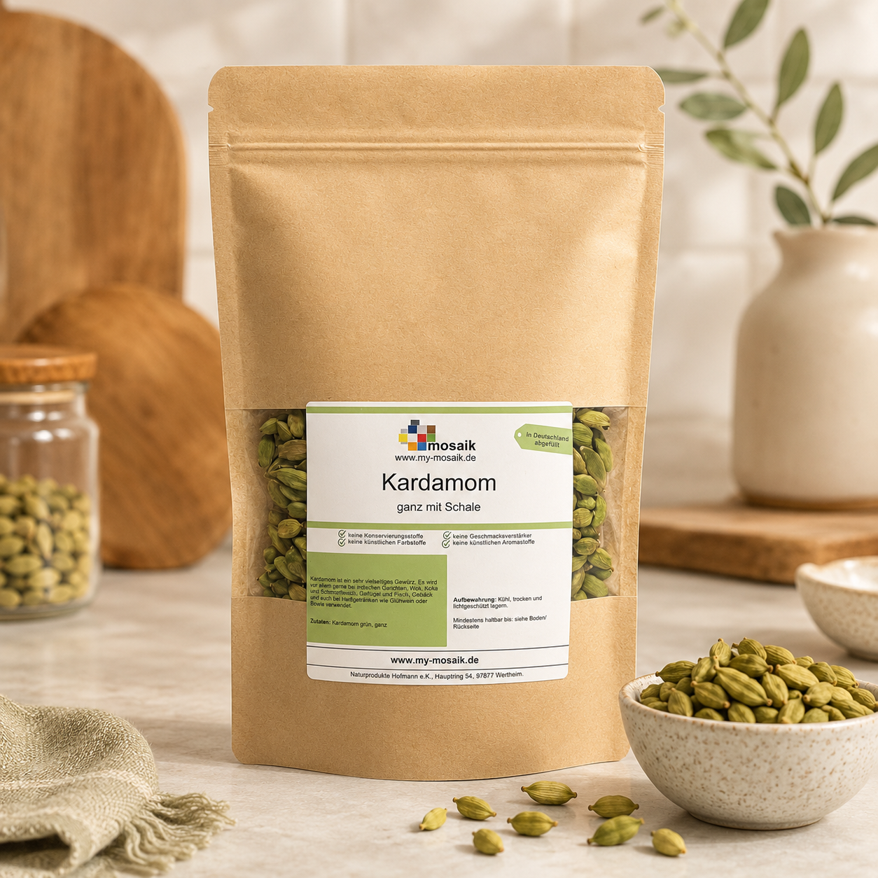 my-mosaik Kardamom ganz mit Schale 450g – Bild 2