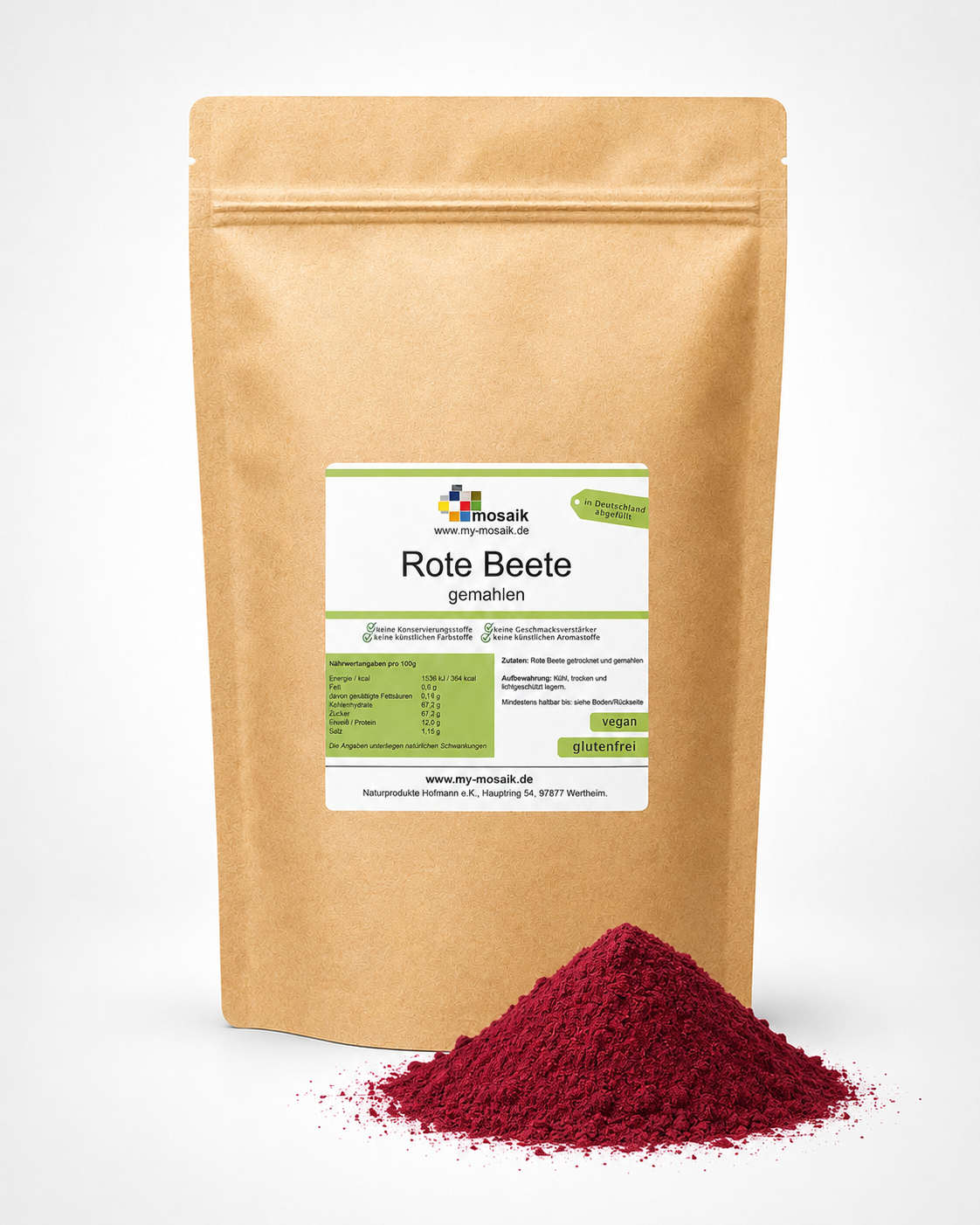 Rote Beete Pulver 100% natürlich von my mosaik 500g