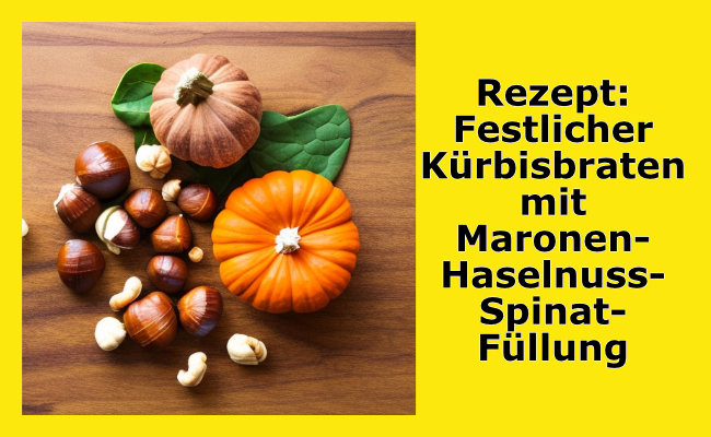 Kürbisbraten mit Maronen-Haselnuss-Spinat-Füllung